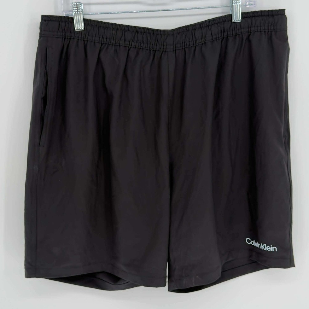 Calvin‎ Klein Men's Black Elastic Waist Logo Swim Trunks Size XL